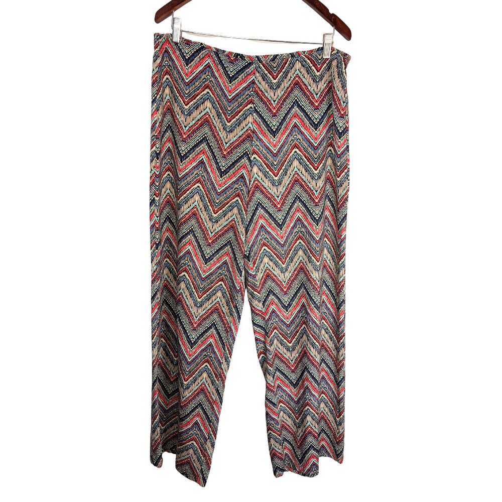 Nomadic Traders Women's Wide Leg Pants Chevron Print Size Large work apparel